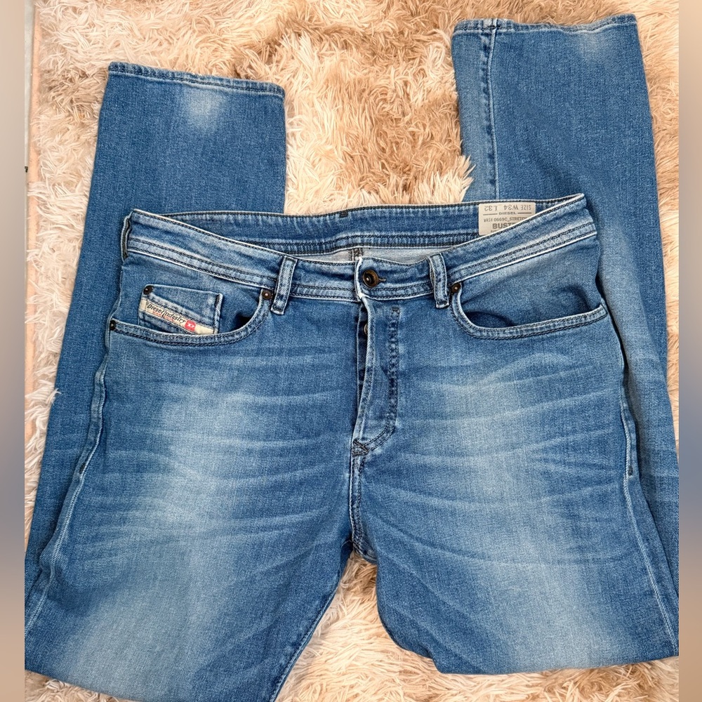 Diesel Slim Straight Jeans in Light Blue Wash